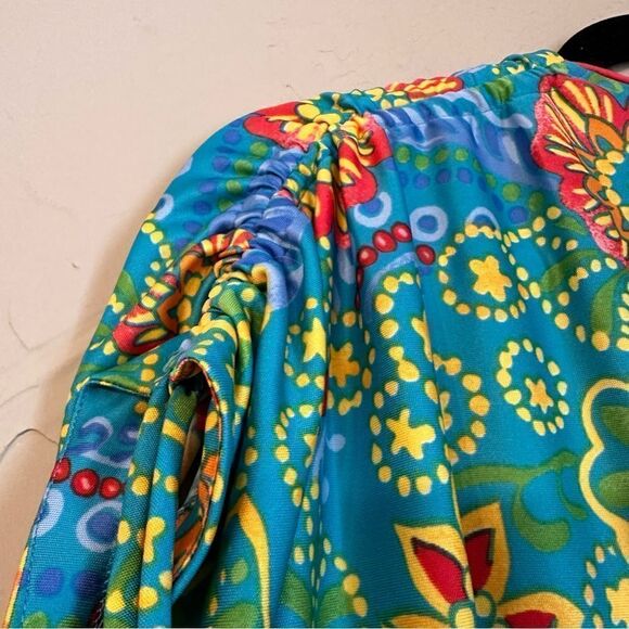 Christian Dior Lougewear | Vintage floral maxi Kaftan Mrs. Roper party moo moo - Picture 7 of 9